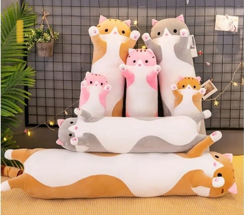 Кіт 70 90 110 130 150 160 см опт дроп альпака кот батон игрушка подушк