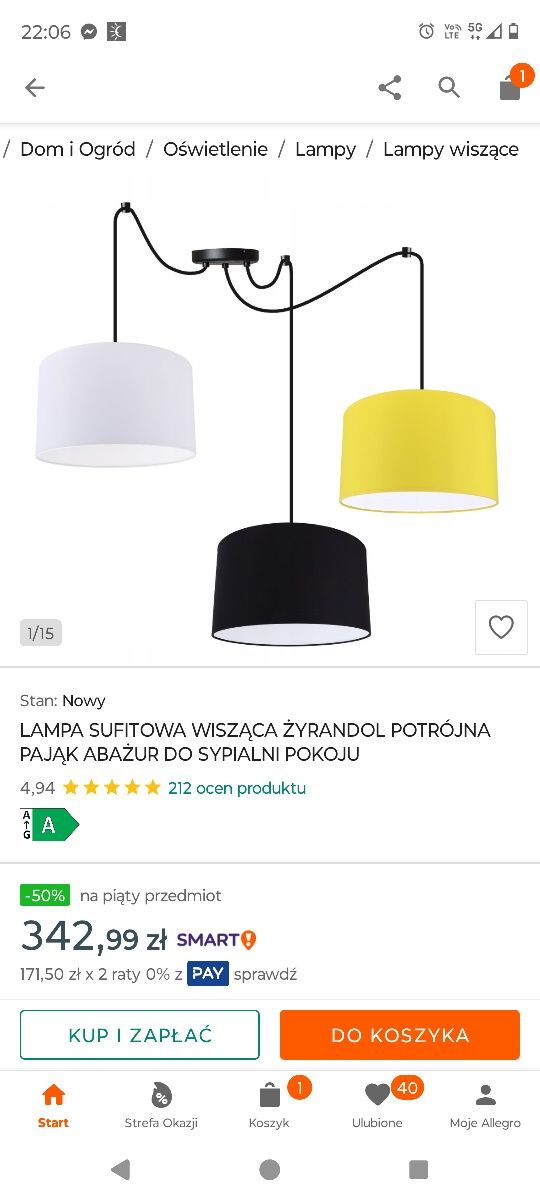 Lampa sufitowa pająk do pokoju dziecka/nastolatka