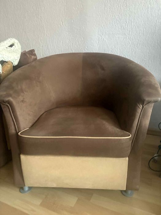 Brazowe fotele komplet 2 sztuk