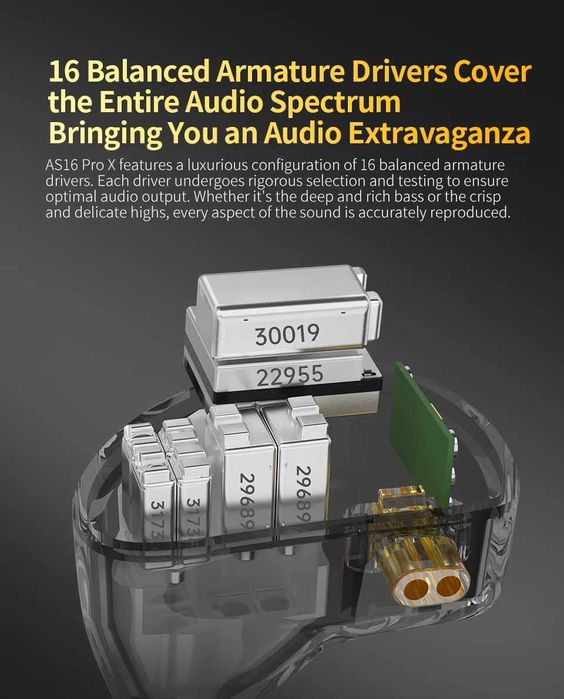 [KZ AS16 Pro X] Навушники професійні арматурні моніторні