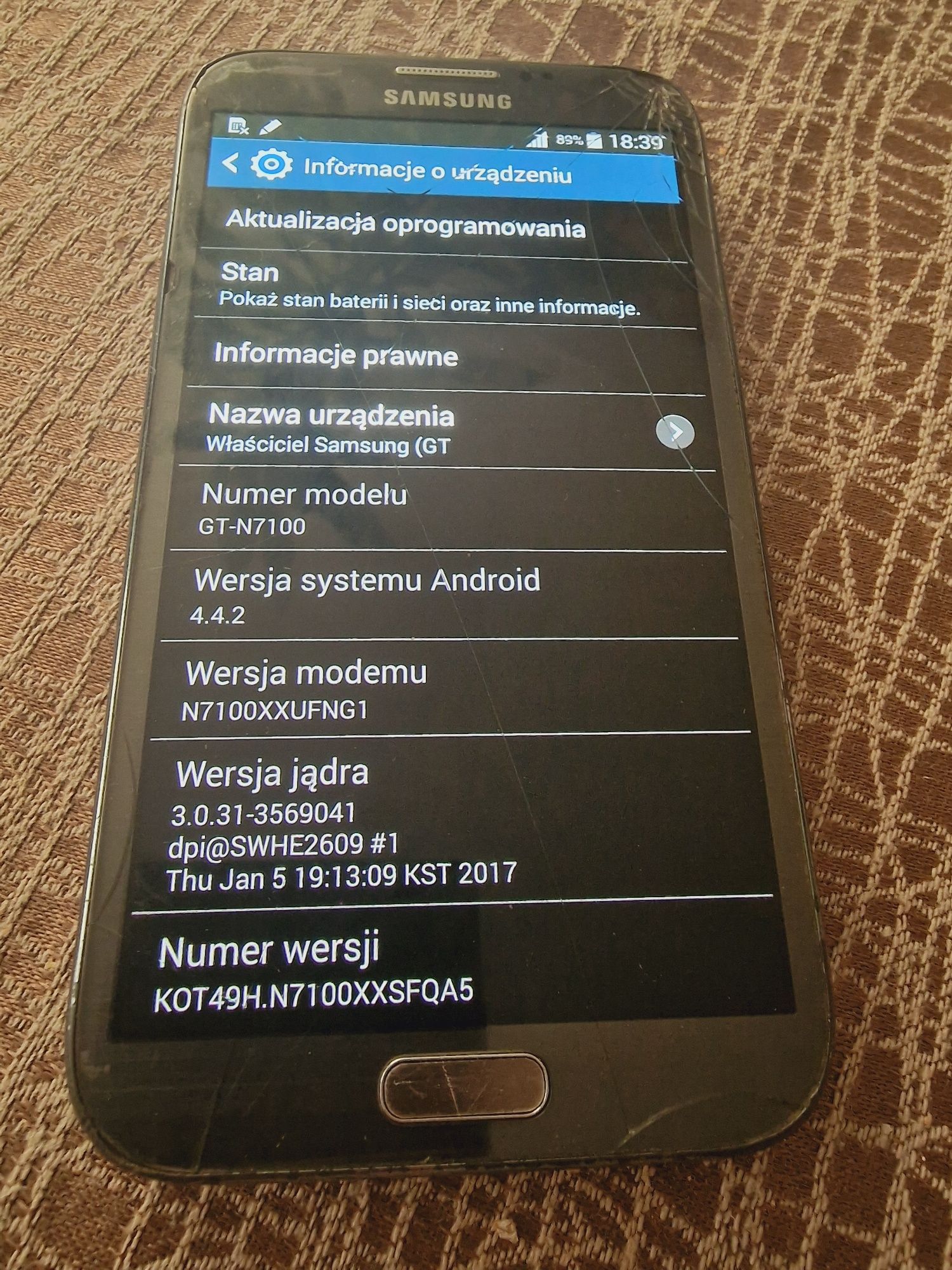 Samsung Galaxy Note 2 + Rysik ( karta sim ) Uszkodzone gniazdo..