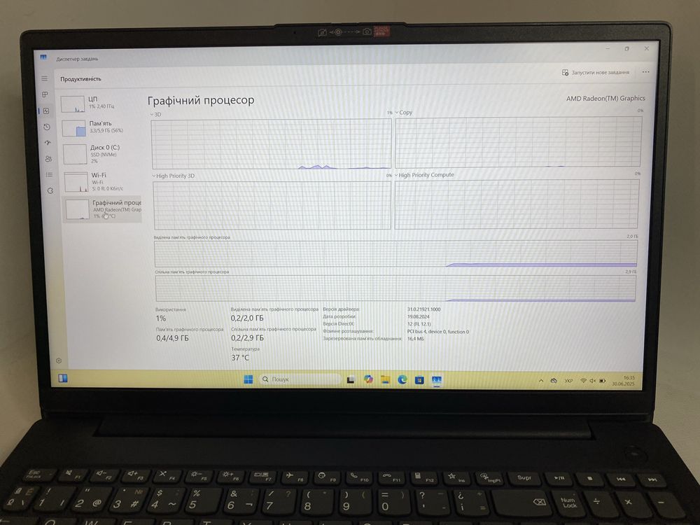 Lenovo V15 G2 ALC (Ryzen 7 5700u/Radeon RX Vega 8/ 12Gb/256Gb/IPS FHD)