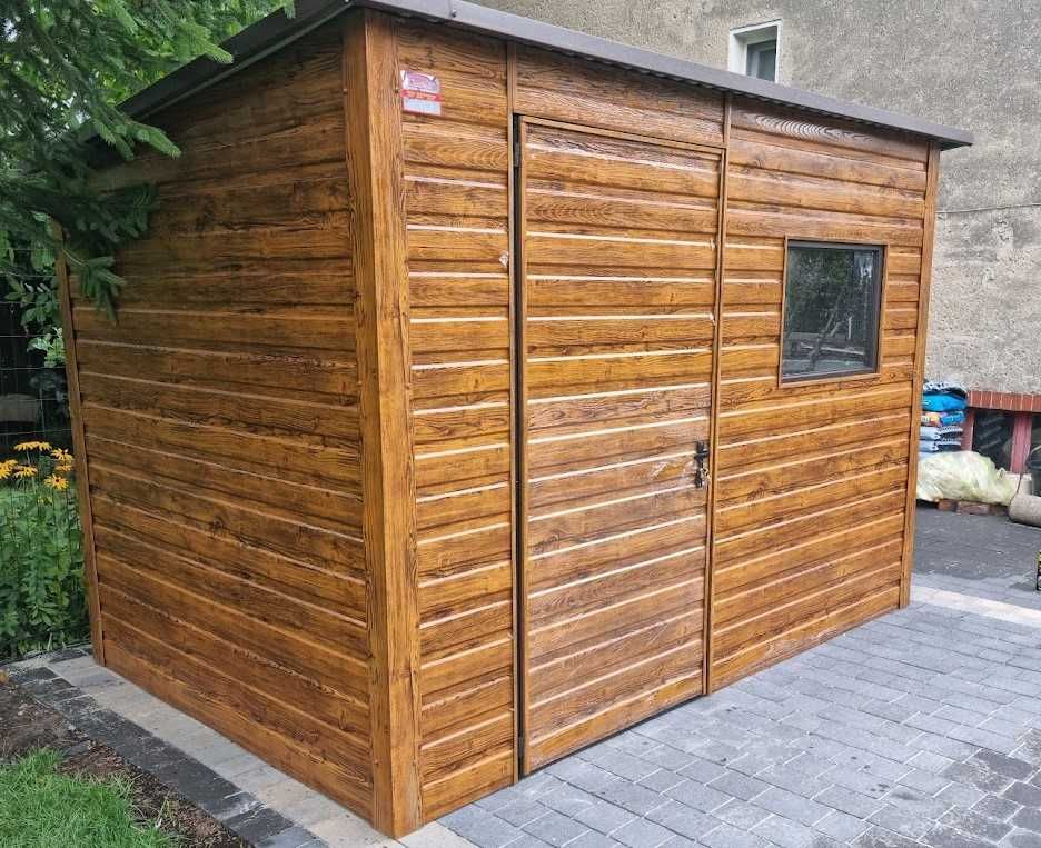 Domek z Blachy Akryl + Drewnopodobny KOLOR