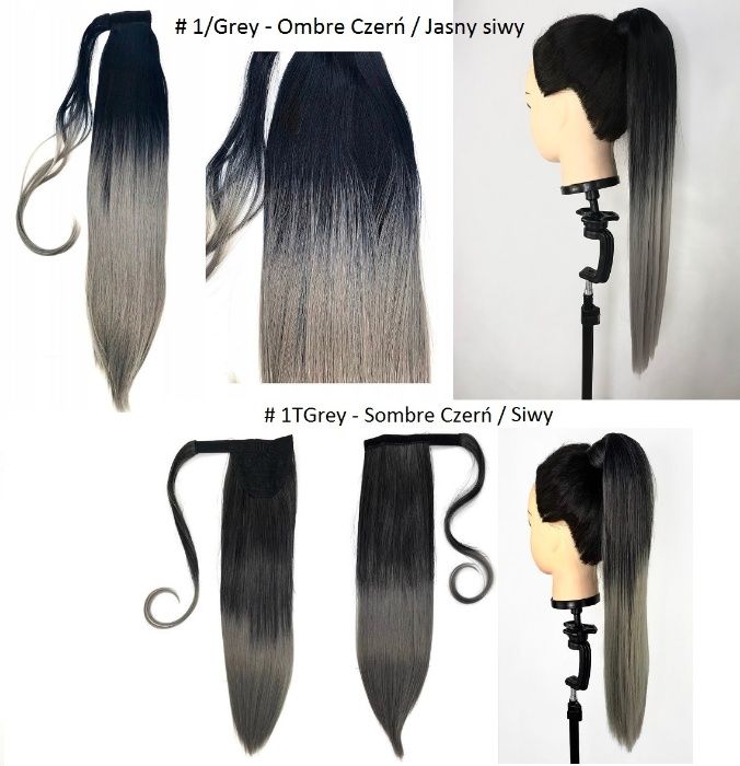 Doczepiany KUCYK OMBRE Treska DOPINKA Kitka Różne KOLORY