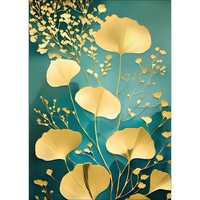 Plakat Premium złociste kwiaty 2 - 30x40cm