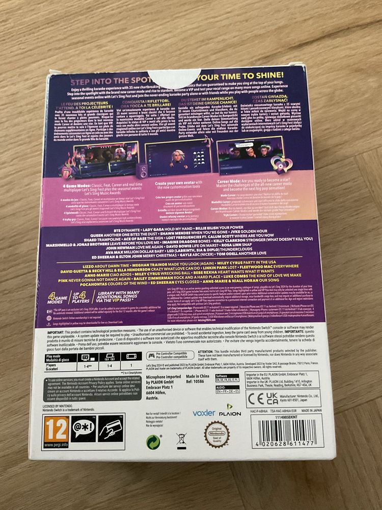switch let's sing 2024 w zestawie z 2 mikrofonami nowe w folii