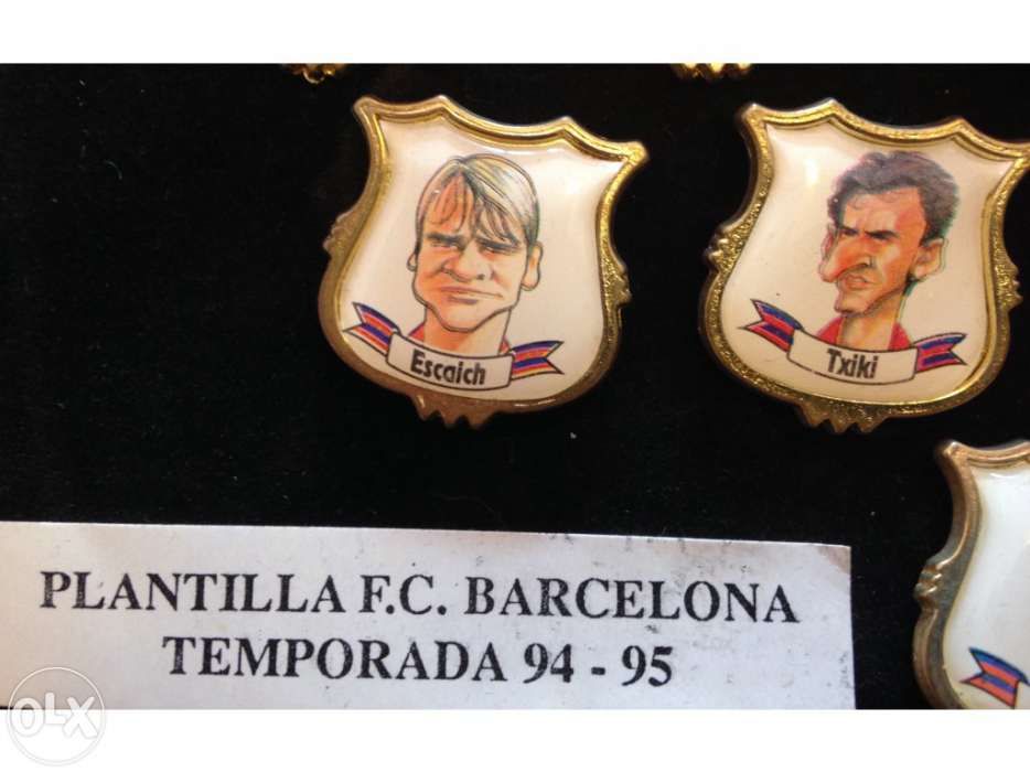 Pins coleção de caricaturas da equipa do Barcelona de 94/95