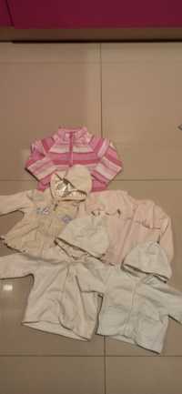 Bluzy niemowlęce paczka dla dziewczynki 56-68