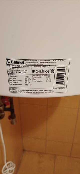 Bojler Galmet SGW Neptun 2 100l Z Wężownicą ogrzewacz wody