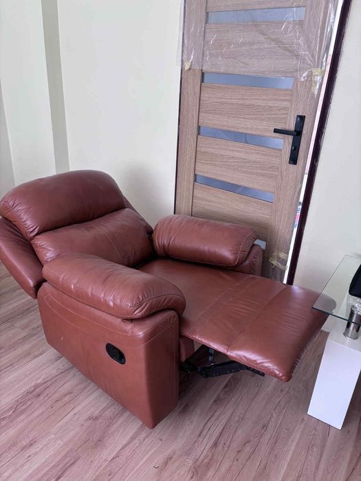 Fotel relaksacyjny skórzany skóra