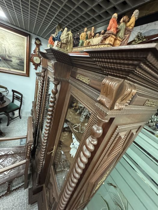 Conjunto Escritório antigo em madeira maciça - Negociável