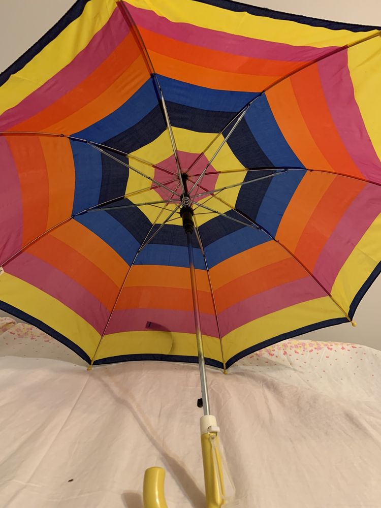 Parasol parasolka kolory tęczy w paski wielobarwna automat nowa