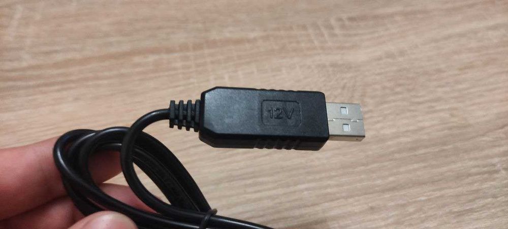 USB кабель DC 5.5x2.1 мм c преобразователем 5v на 12v для роутера