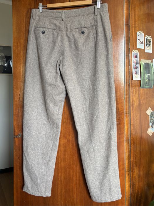 Spodnie wełniane jesienne eleganckie beżowe 30 (S)