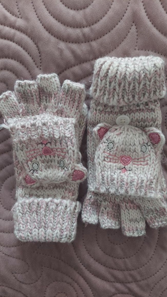 rękawiczki kotki zimowe na 6 lat