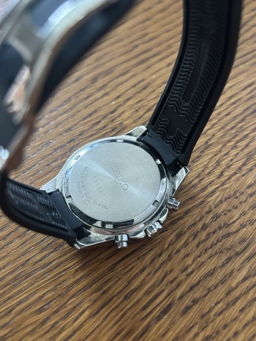 Zegarek Seiko | Chronograf | Pasek + Bransoleta Mesh | Stal + Czarny