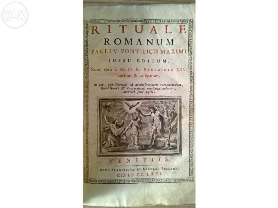 Rituale Romanum Exorcismus do Ano 1725 Unico no Mundo