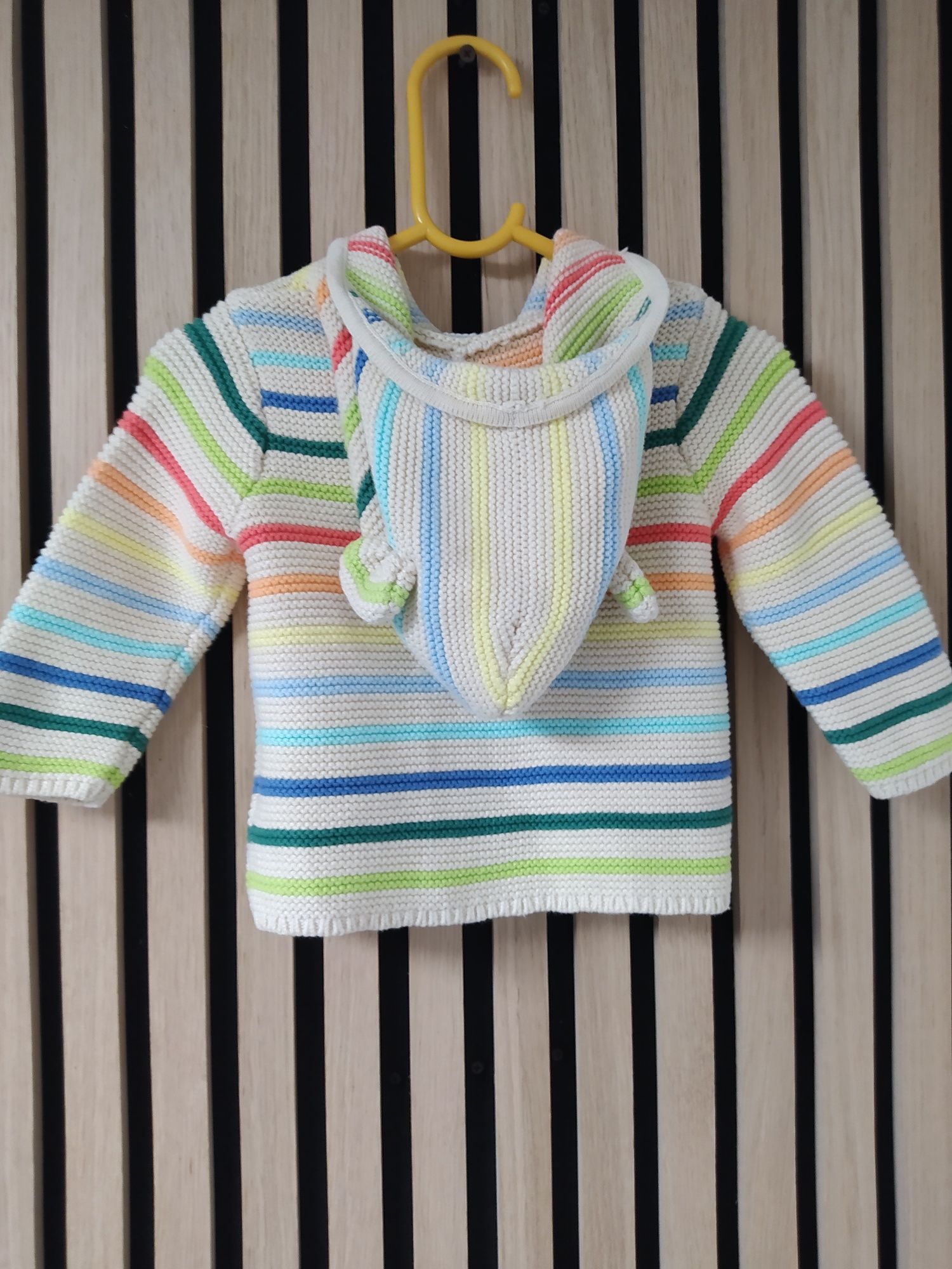 GAP baby sweter z kapturem 3-6 m-cy