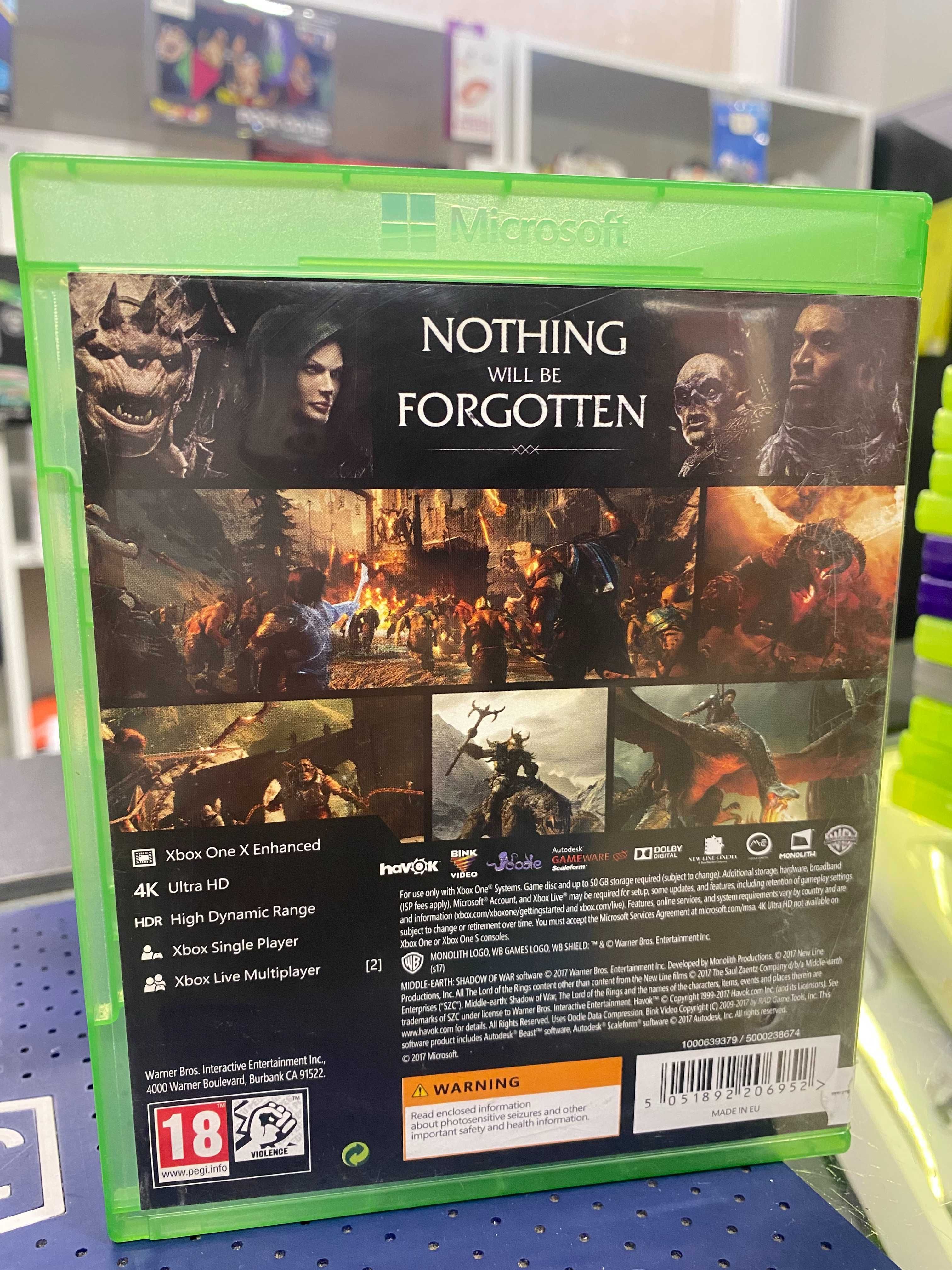 Middle Earth Shadow of War Xbox One Sklep Ostróda