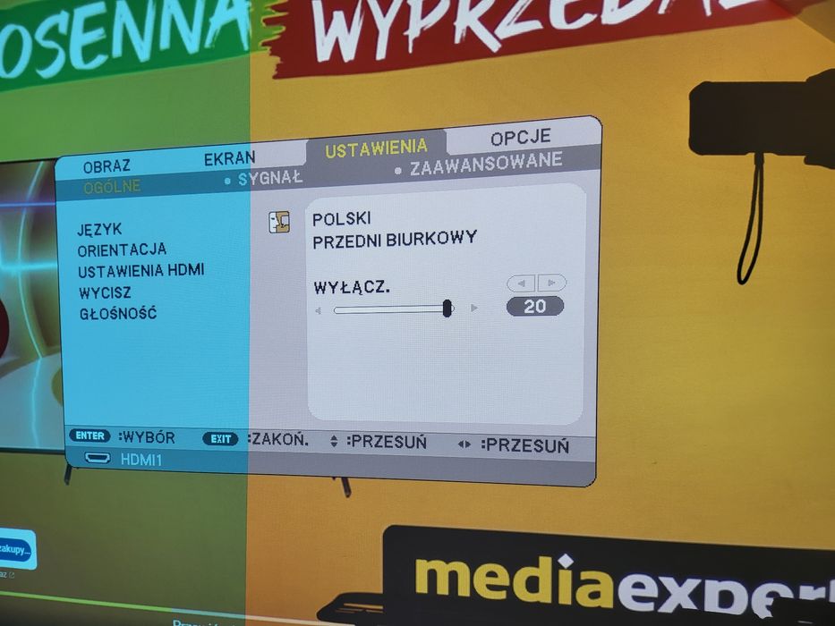 Projektor NEC rzutnik V332W 300 cali Tv FHD Avers ekran kabel com