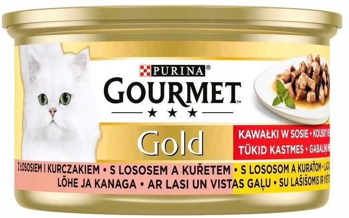 Purina Gourmet Gold Łosoś i Kurczak dla kota 12x 85g