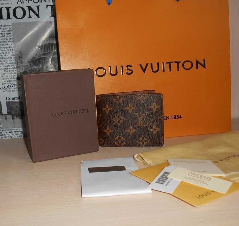 Louis Vuitton portmonetka Czarny portfel męski skóra 43-22