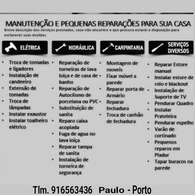 Pequenas reparações no geral