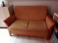 Sofa z fotelem brąz