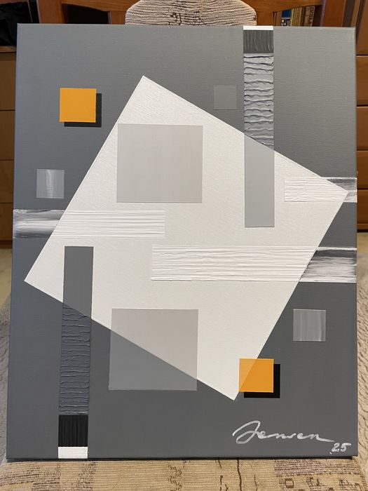 Obraz abstrakcja, akryl, płótno, 40x50cm.