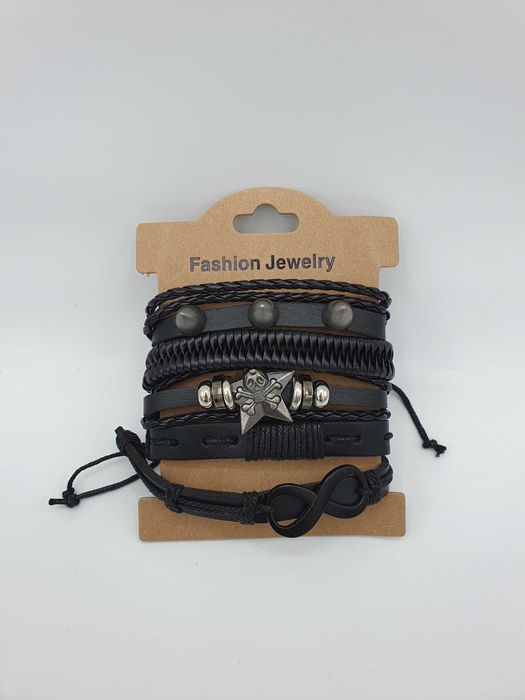 Bransoletki ze sztucznej skóry z ozdobami