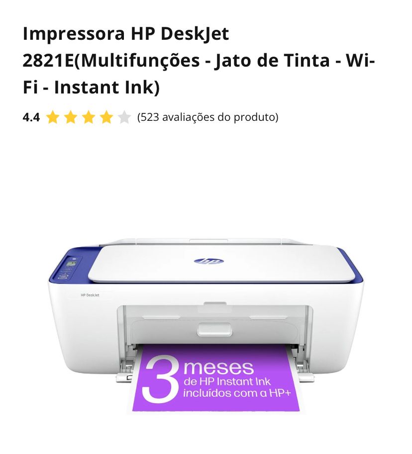 Impressora HP nova na caixa com garantia