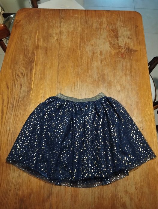 Spódniczka tiul 134 cm granatowa