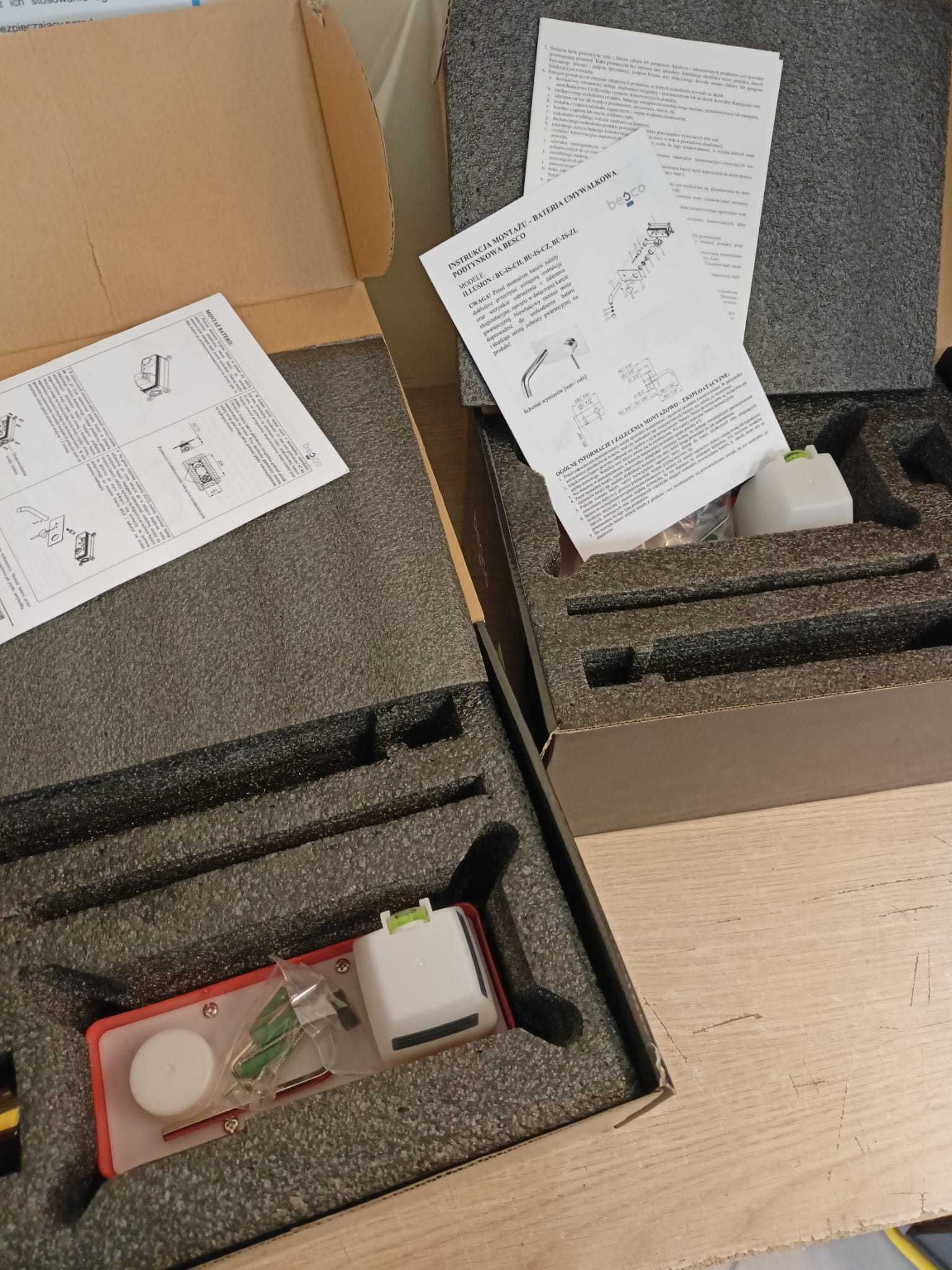 Bateria umywalkowa podtynkowa Besco, 2 kolory do wyboru złoty, czarny