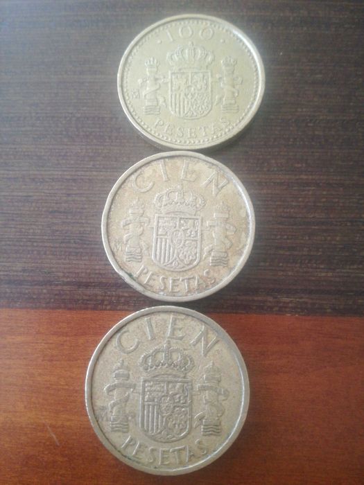100 pesetas de 1998/1995/1989/  1988/1984/1982
