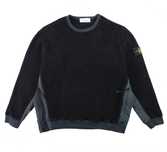 17FW  2511 STONE ISLAND nylon metal splice grain velvet sweatshirt