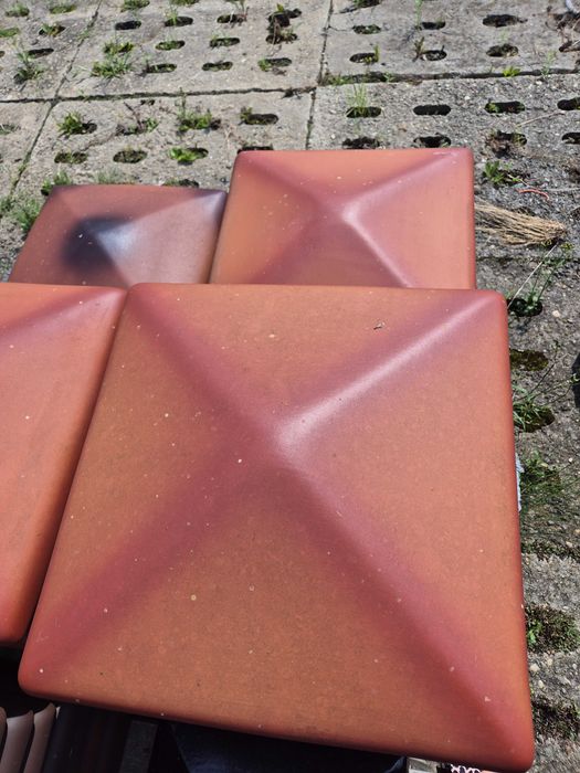 czapa daszek klinkierowy ogrodzeniowy na słupek 38x38  ochra ton