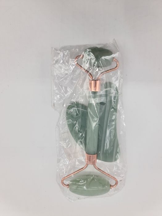 Rolo e espátula para massagem facial em jade - novo