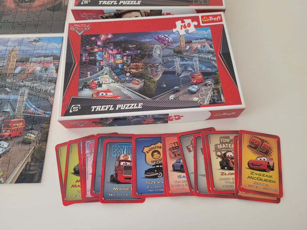 2szt PUZZLE AUTA CARS Trefl + gratis gra Memory