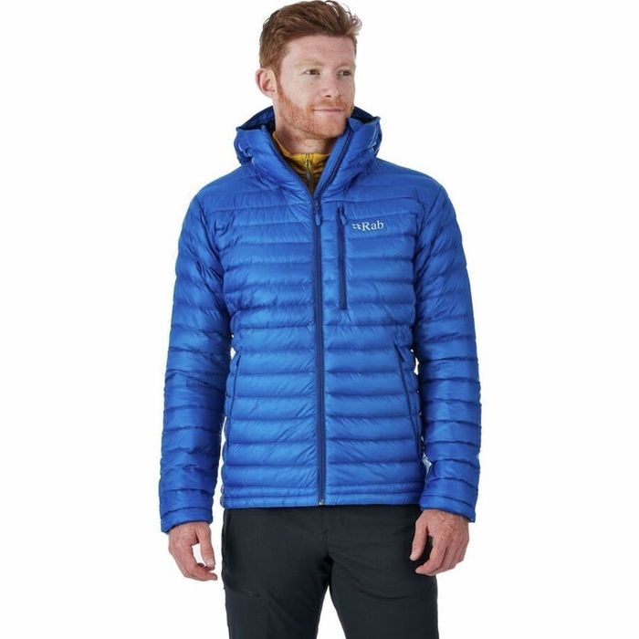 Пуховик rab microlight alpine jacket, колір celestial / deep