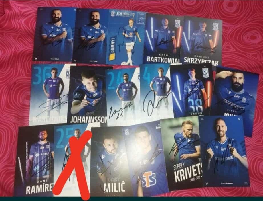 Autografy Lech Poznań fankarty