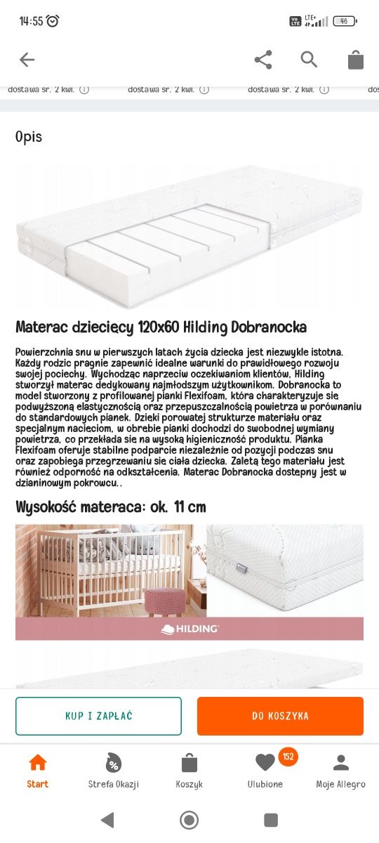 Materac hilding dobranocka