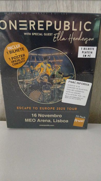 bilhete one republic fan pack fnac 16 novembro