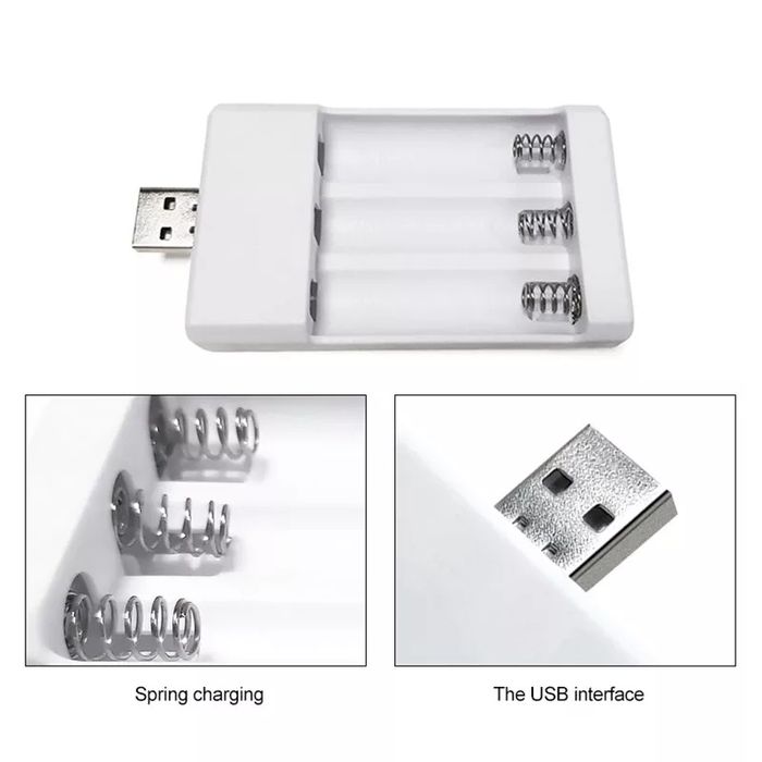 Carregador USB de pilhas aaa e aa novo com portes incluídos