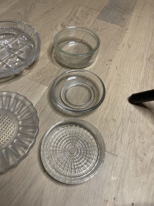 Naczynia szkło z PRL kryształ miseczki popielniczka 11 szt