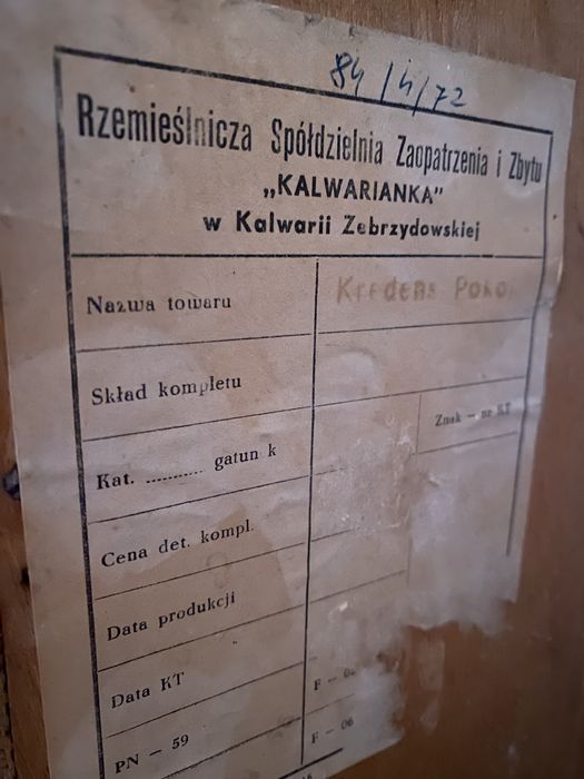 Kredens drewniany meble kalwaryjskie lata 70