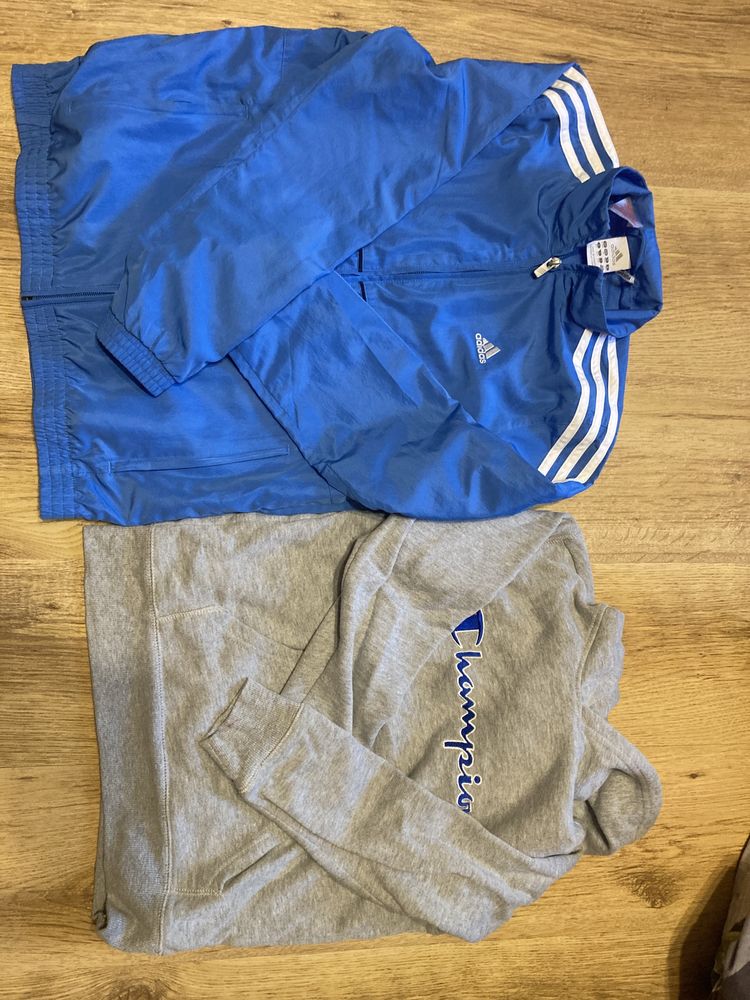 Bluza adidas wiatrówka i bluzka champion 152 rozmiar