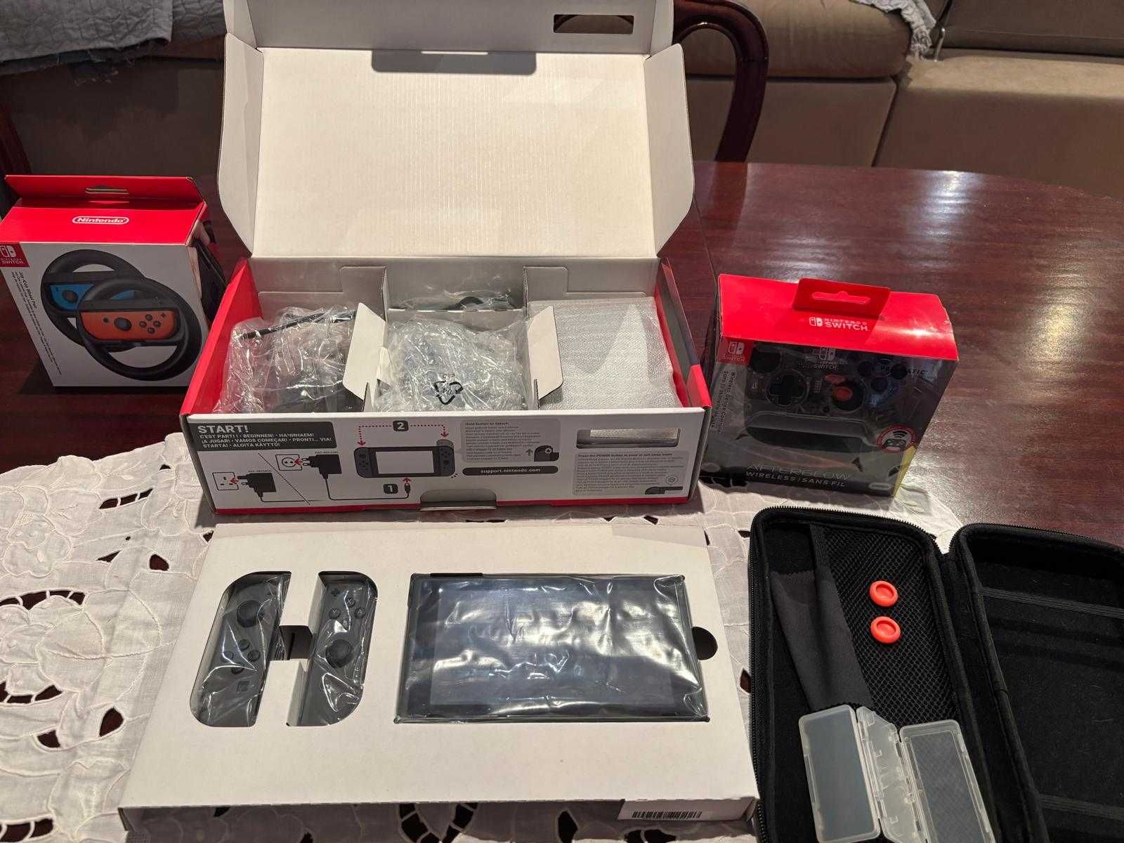 Nitendo Switch V2 + Acessórios + Jogos