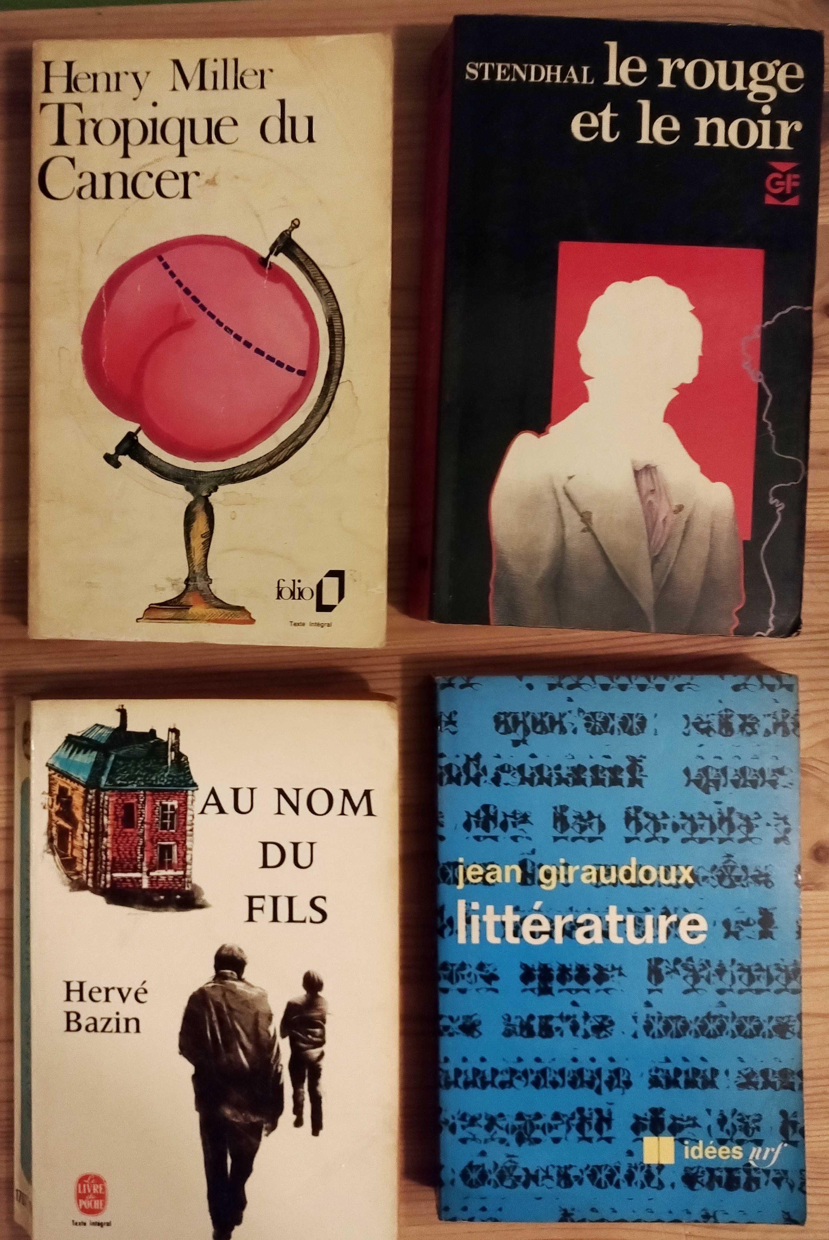 Książki francuskie zestaw Stendhal, Bazin, Giraudoux, Livres français