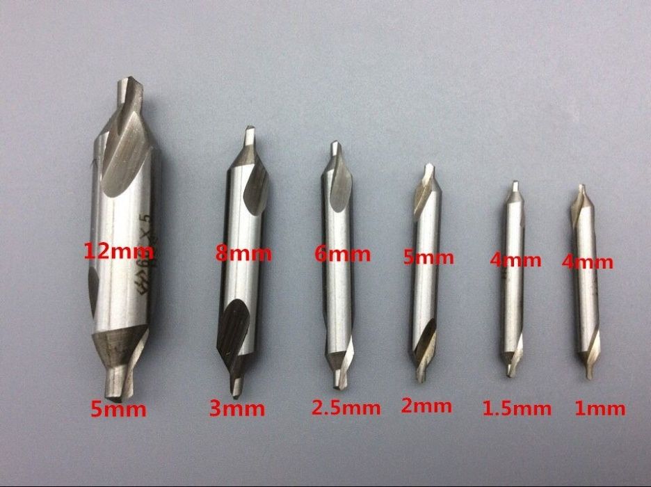 Kit de 6 pcs Broca de Centrar HSS 60 graus de ângulo