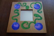 Lusterko ozdobne w drewnianej ramce - handmade